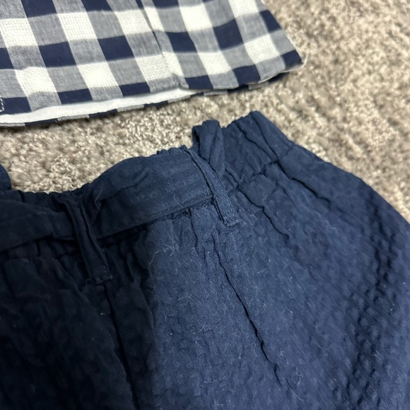 Rare Editions 2-piece set Navy Shorts with Navy and White Checkered top - Picture 8 of 11